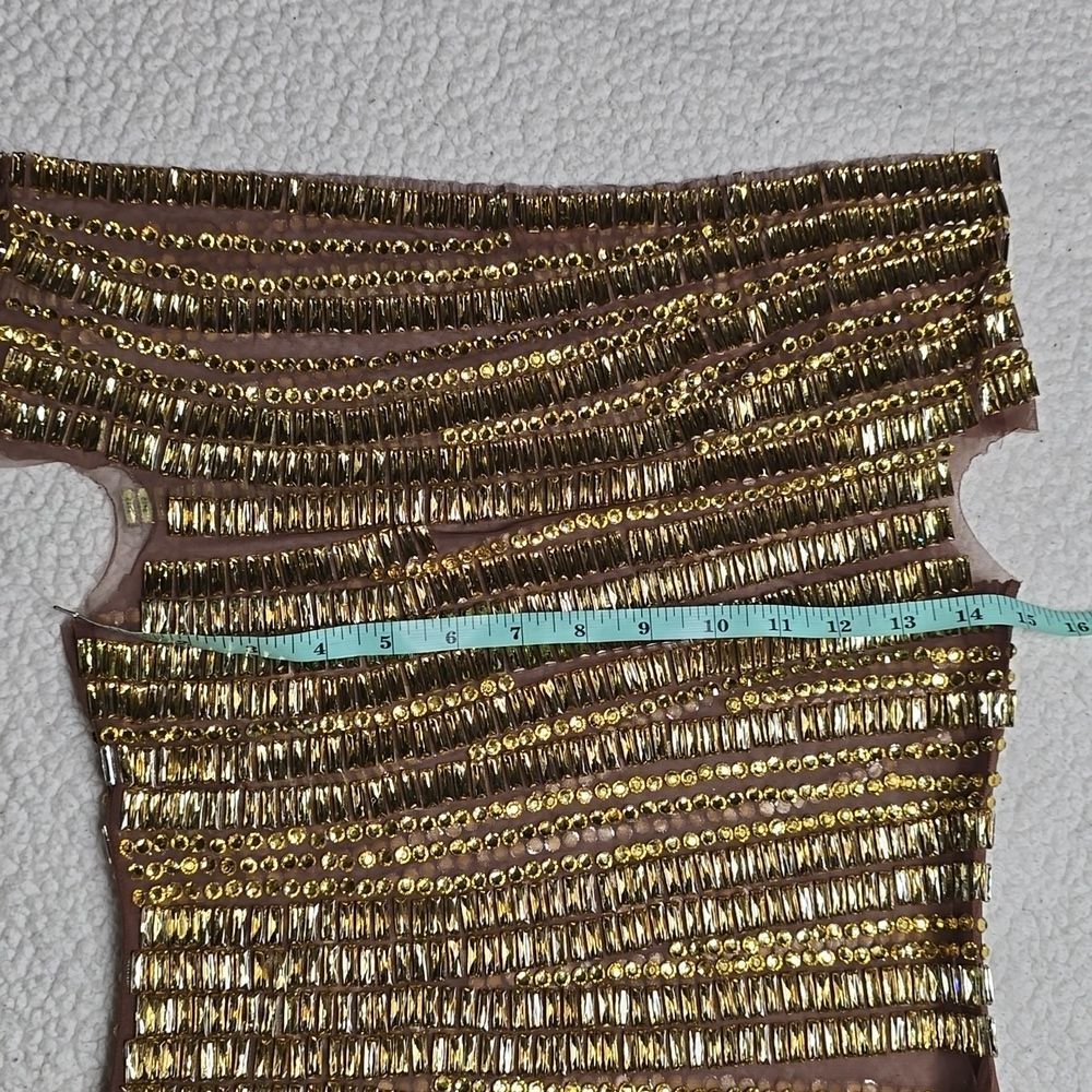 NWT Mew Mews Eryx Off Shoulder Rhinestone Mesh Maxi Dress Sz XL - Picture 8 of 12
